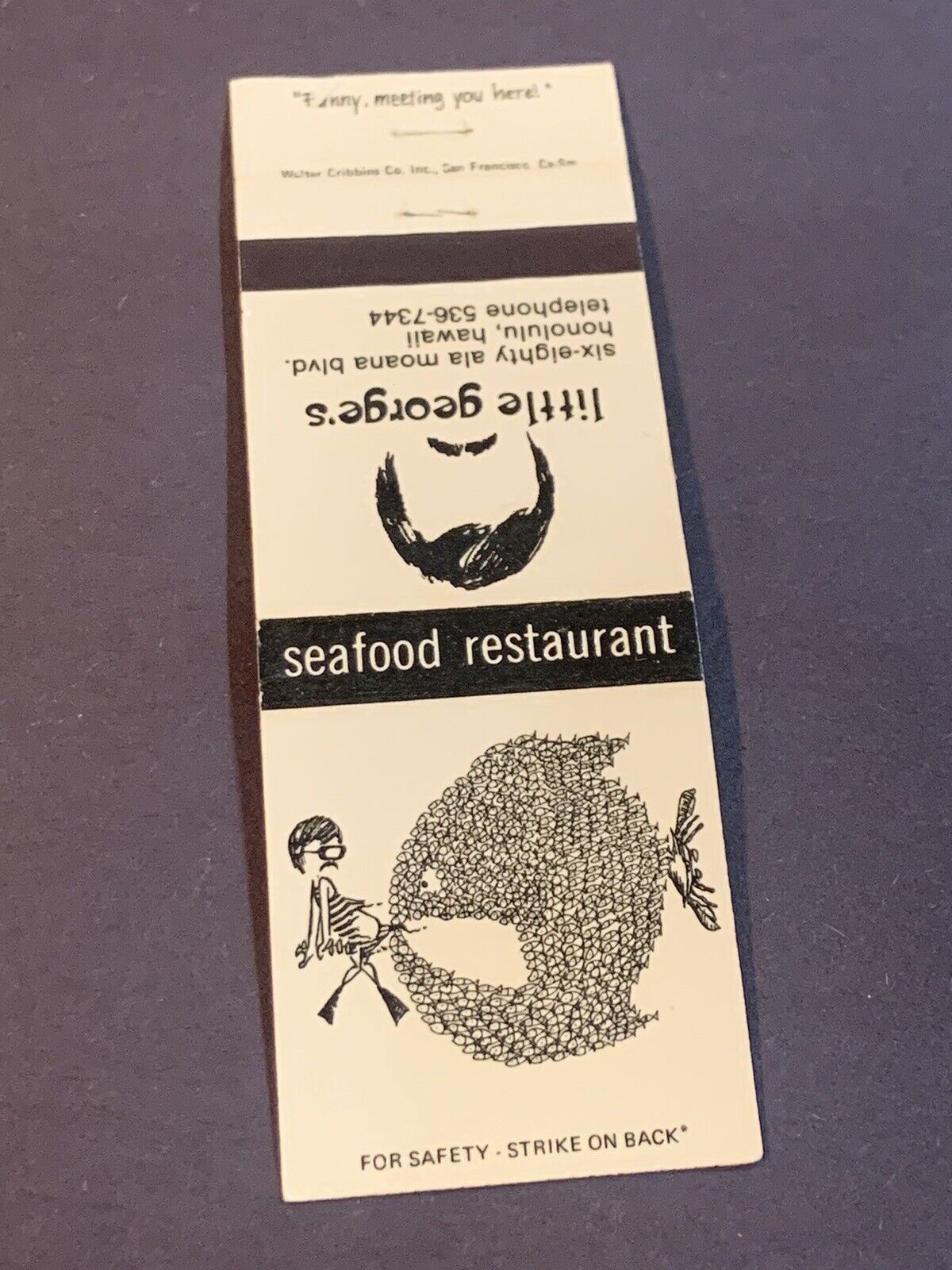 Vintage Hawaii Matchbook: “Little George’s Seafood Restaurant” Honolulu
