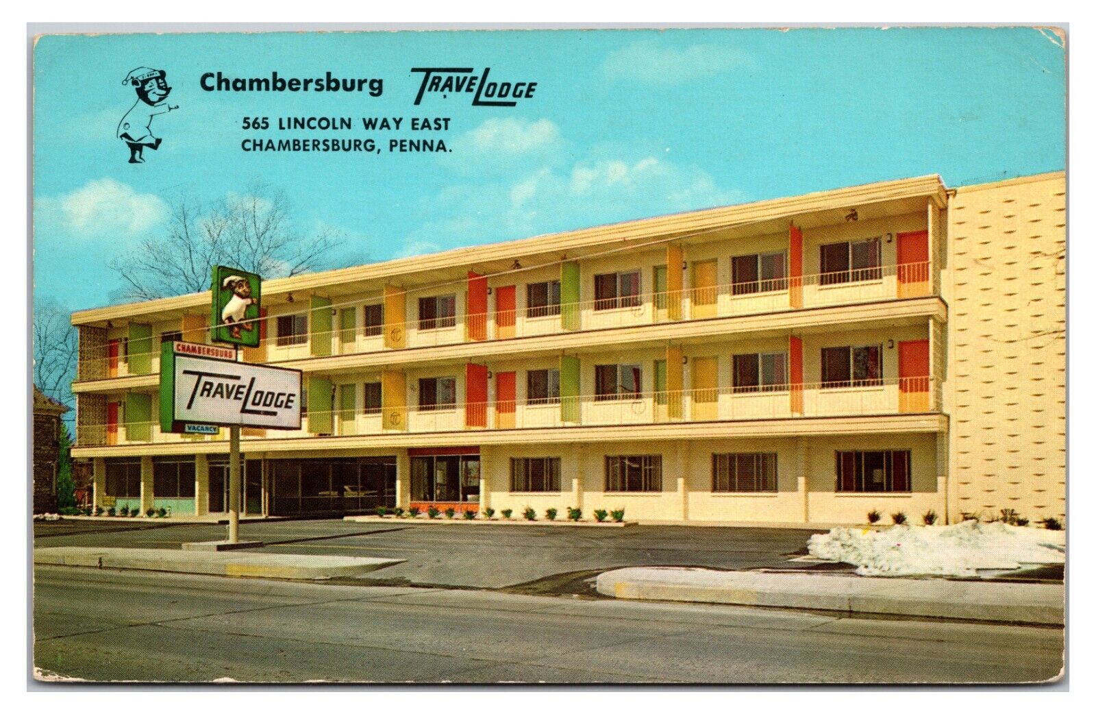 Vintage 1960s- Chambersburg Travelodge, Pennsylvania Postcard (UnPosted)