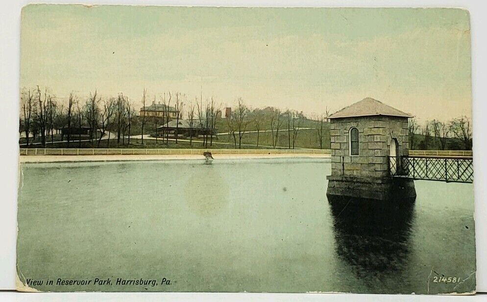 Harrisburg  Pa View on Reservoir Park Postcard I11