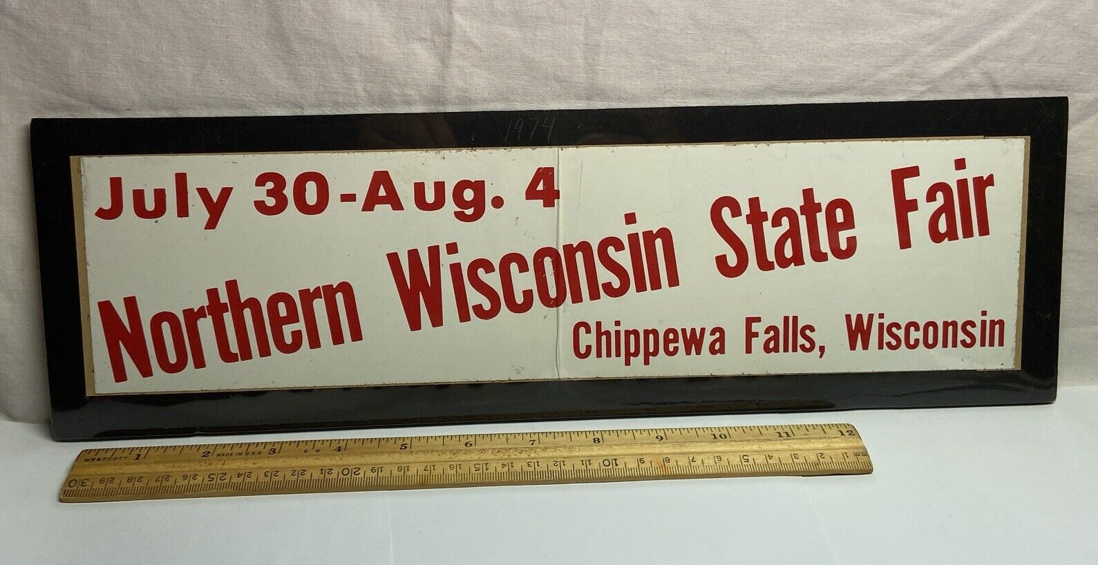 Advertising Bumper Sticker 1974 Northern Wisconsin State Fair Chippewa Falls WI