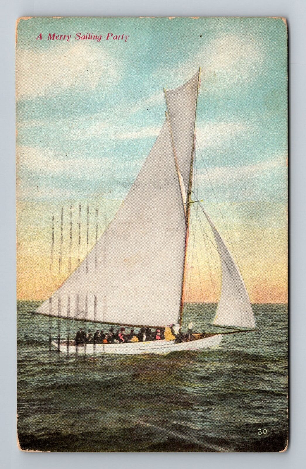 NJ-New Jersey, A Merry Sailing Party, Scenic, c1909, Vintage Postcard