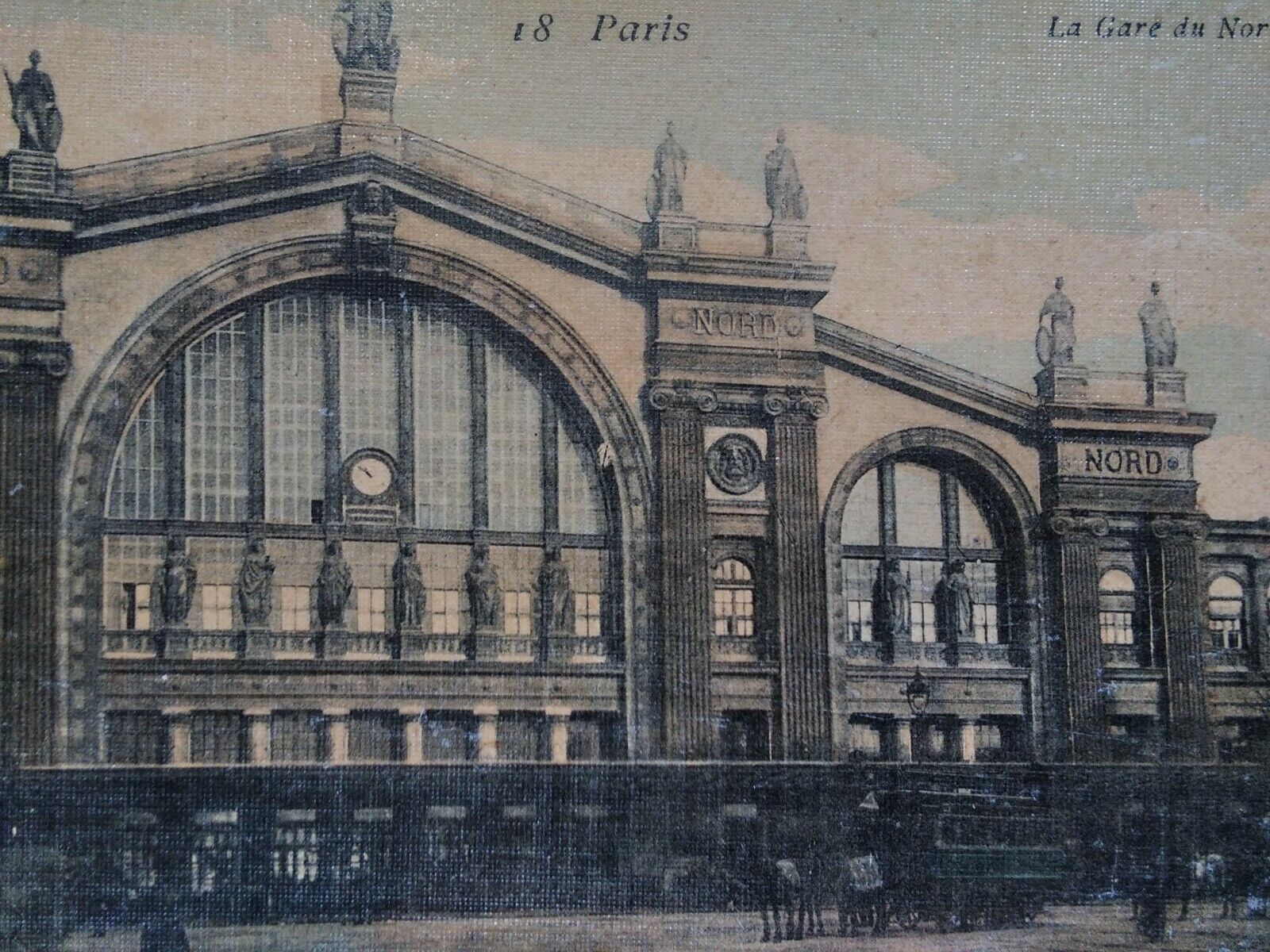 France Antique Postcard Early 1900s Rare Paris Gate du Nord Train Station Horse 