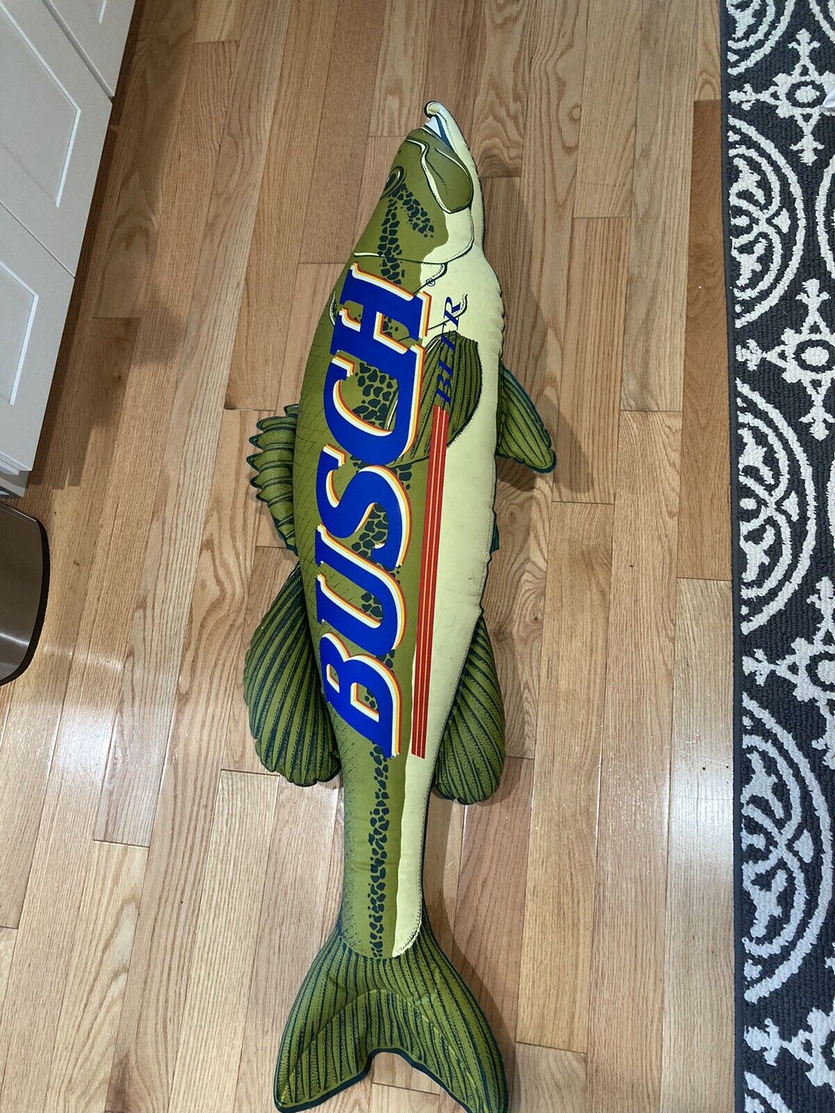 Vintage Busch Beer Inflatable Large Mouth Bass Fish Advertising Bar Huge