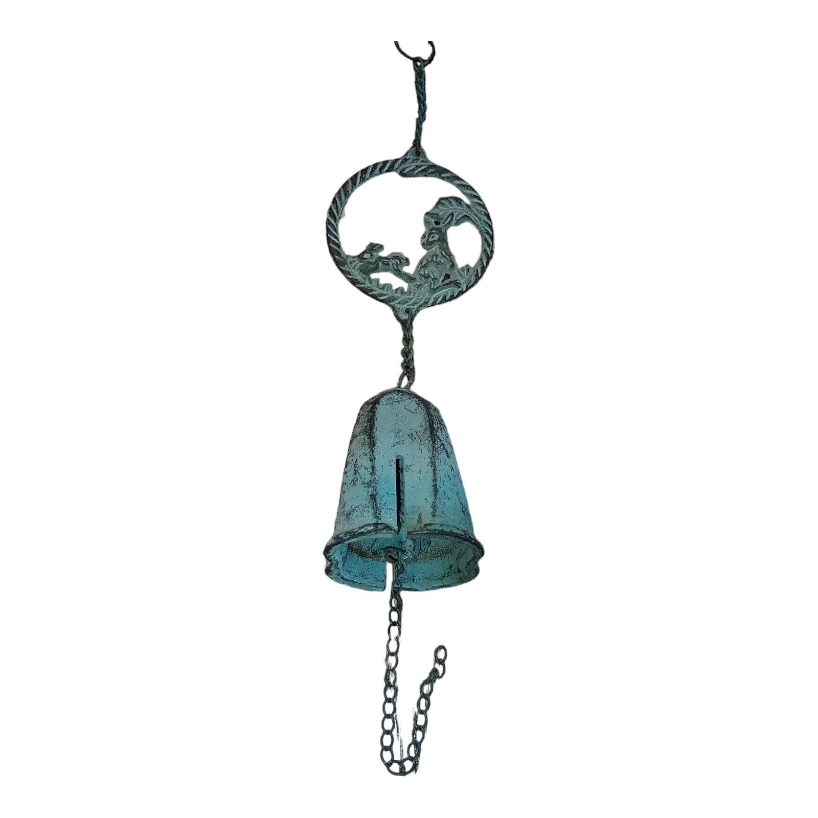 Vintage Harmony Hollow Bell Wind chime Beautiful Sound With Rabbits Bronze