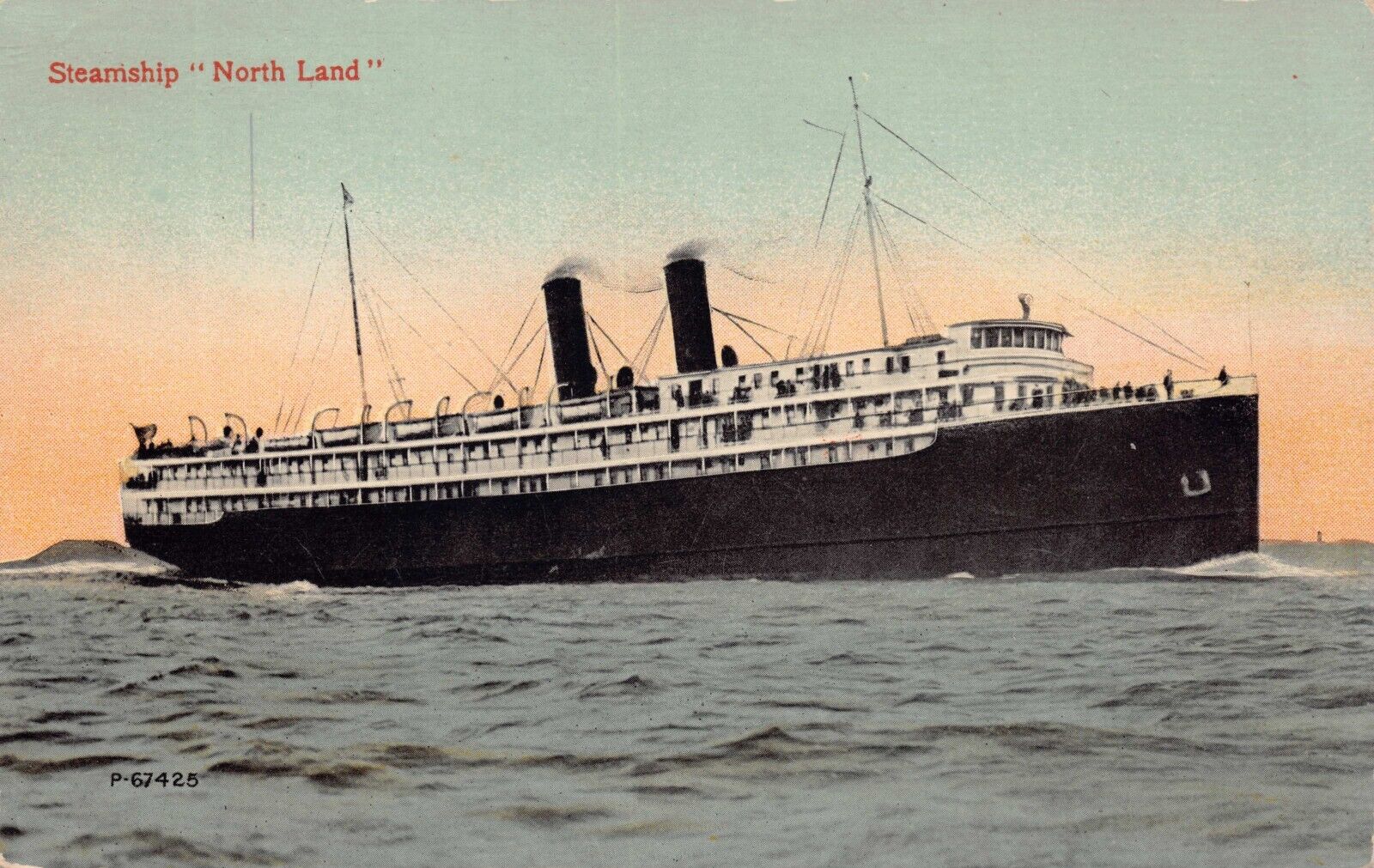 Steamship North Land Near Mackinac Island Michigan Vtg Postcard CP361