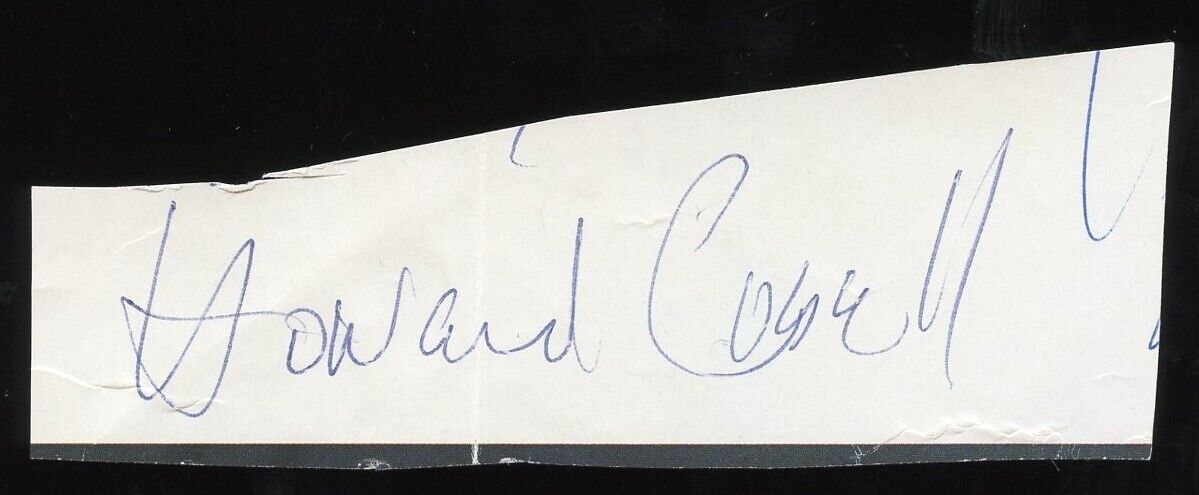 Howard Cosell d1995 signed autograph auto 1x4 cut BC Beckett Certified BAS