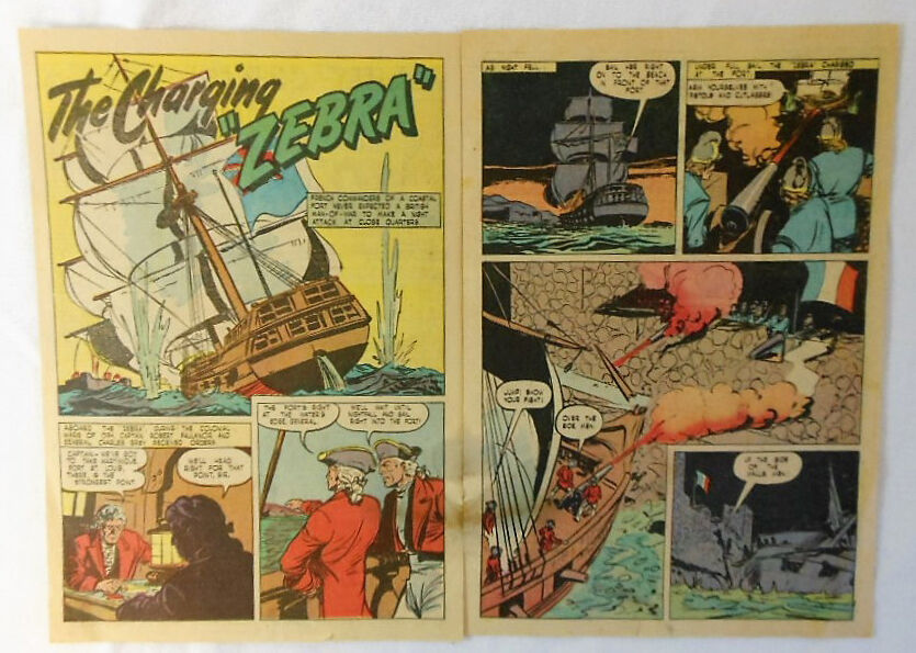 1947 three page cartoon story ~ THE ZEBRA Robert Faulknor, Charles Grey