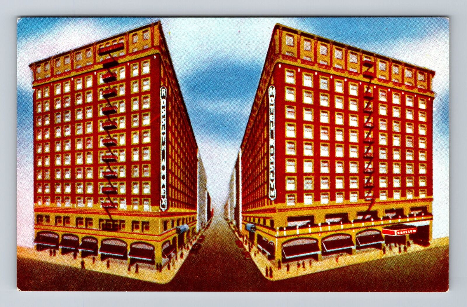 Los Angeles CA-California, Rosslyn Hotels, Advertisement, Vintage Postcard
