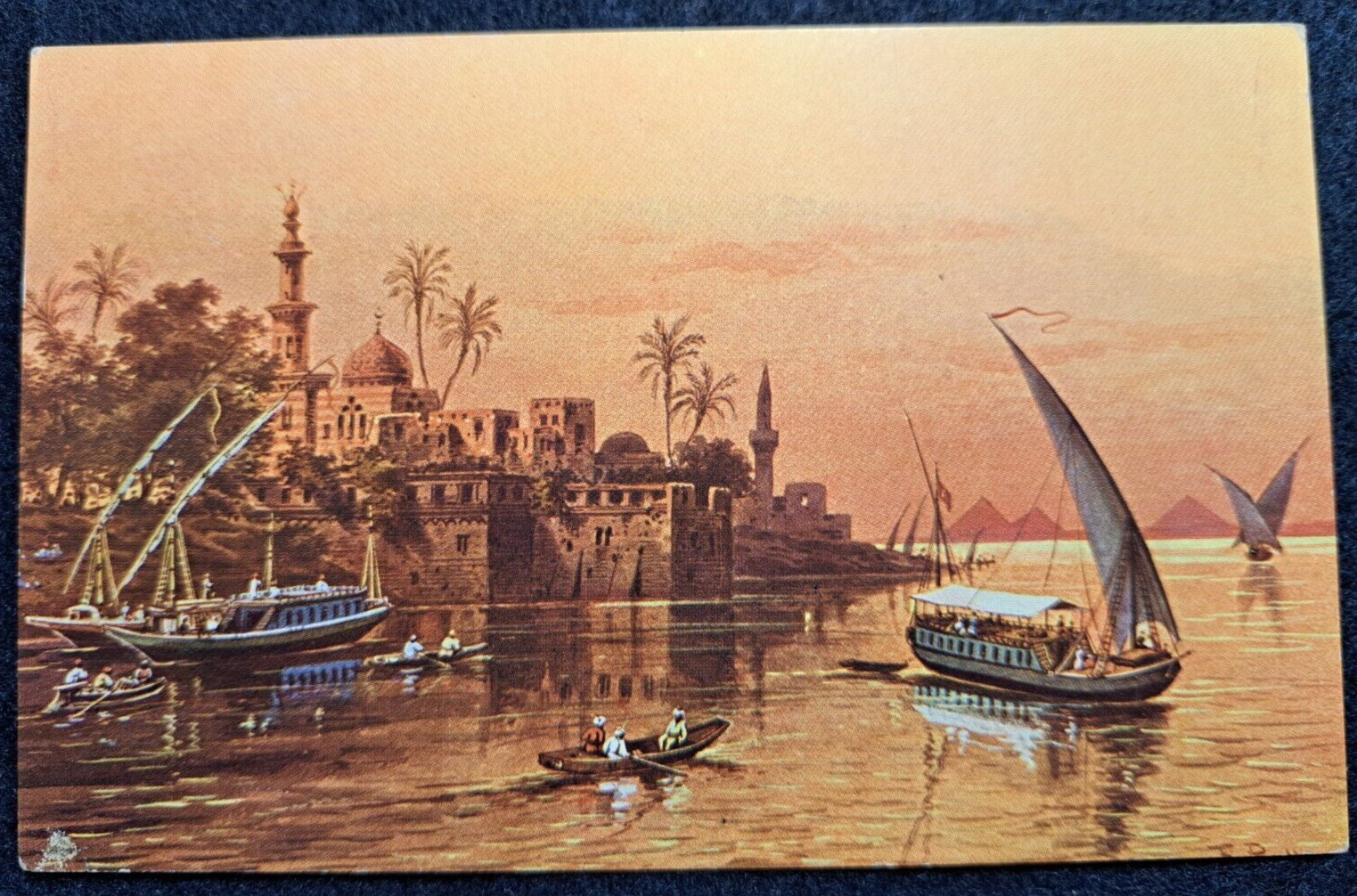 Egypt Vintage postcard, Cairo in the evening- (A1)