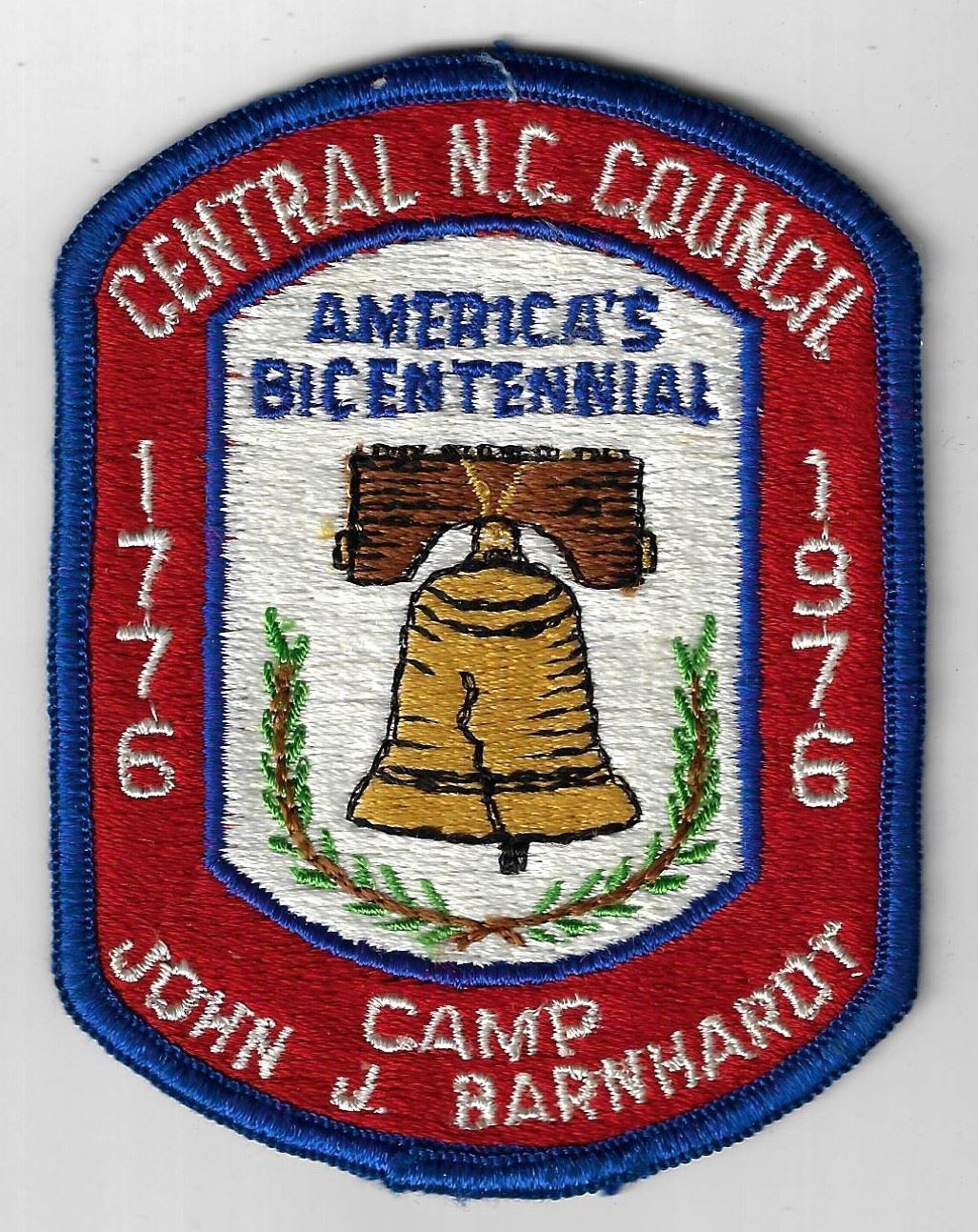 1776-1976 Camp John J. Barnhardt Central NC Council RBL Bdr. [CA-402]
