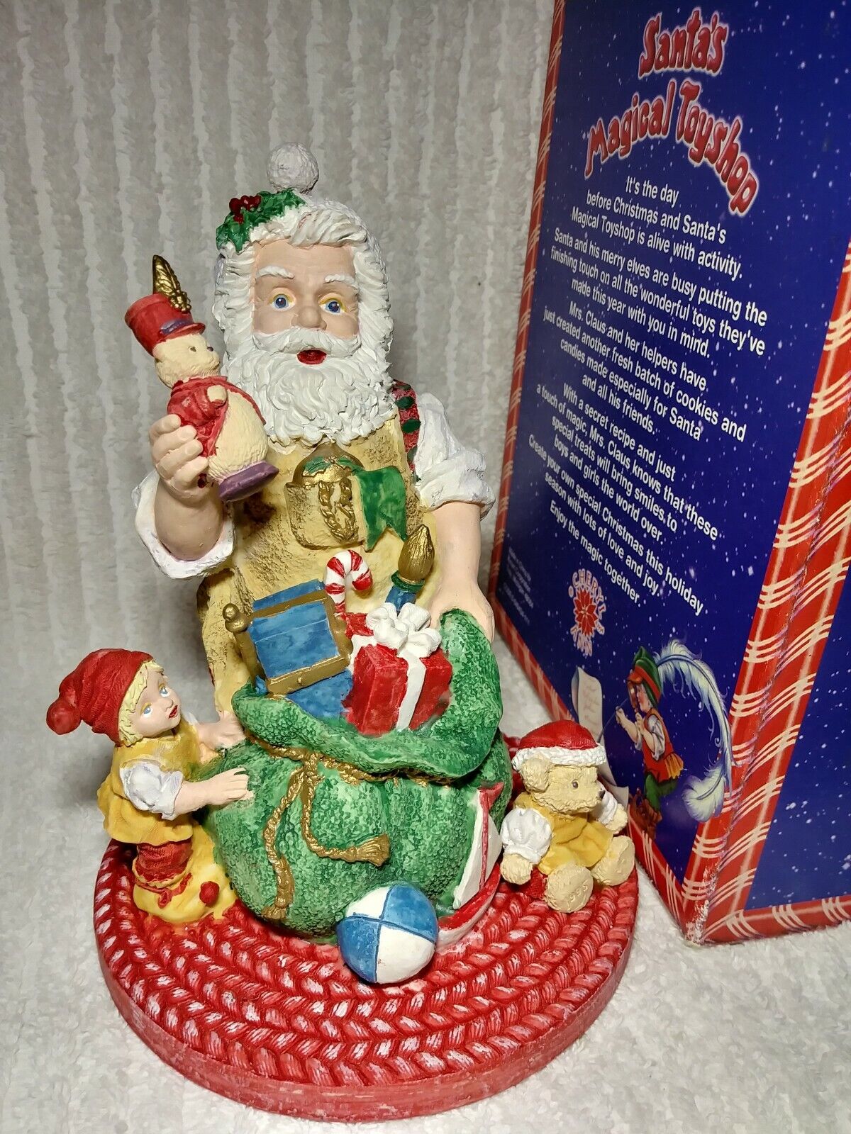 Santas Magical Toyshop Figurine Toys 1995 Cheryl Ann Bear Elf Christmas Vintage