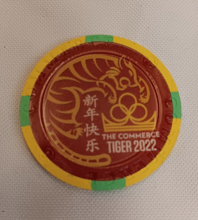 Commerce Casino $5 Chip, Los Angeles, California. 2022 Year Of The Tiger