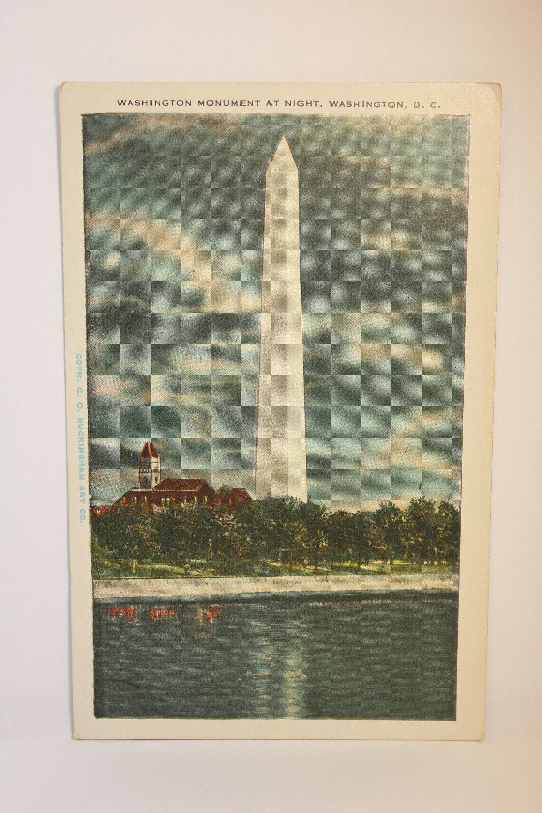 Postcard Washington Monument At Night Washington DC