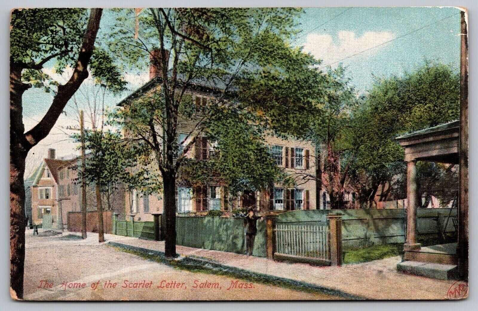 Salem Massachusetts Scarlet Letter Historic Home Streetview UDB Postcard