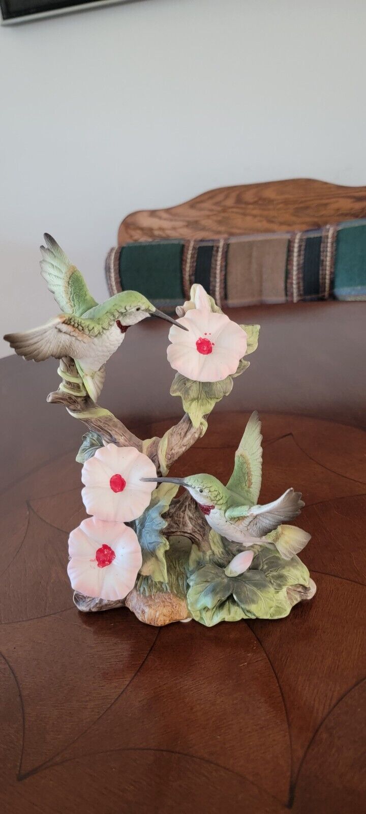 Vintage Hummingbirds on Flowering Vine Porcelain Figurine