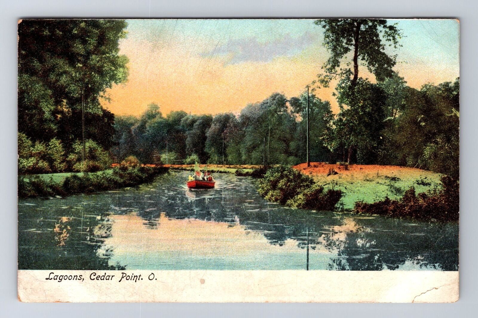 Cedar Point OH- Ohio, Lagoons, Antique, Vintage Postcard