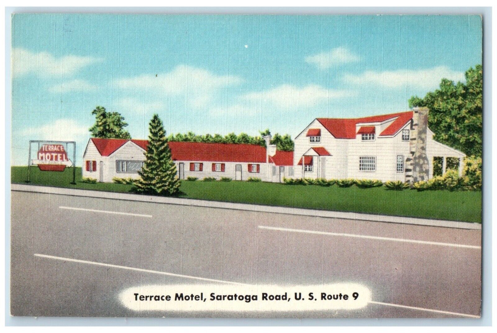 c1940\'s Terrace Motel Saratoga Road Fort Edward New York NY Vintage Postcard
