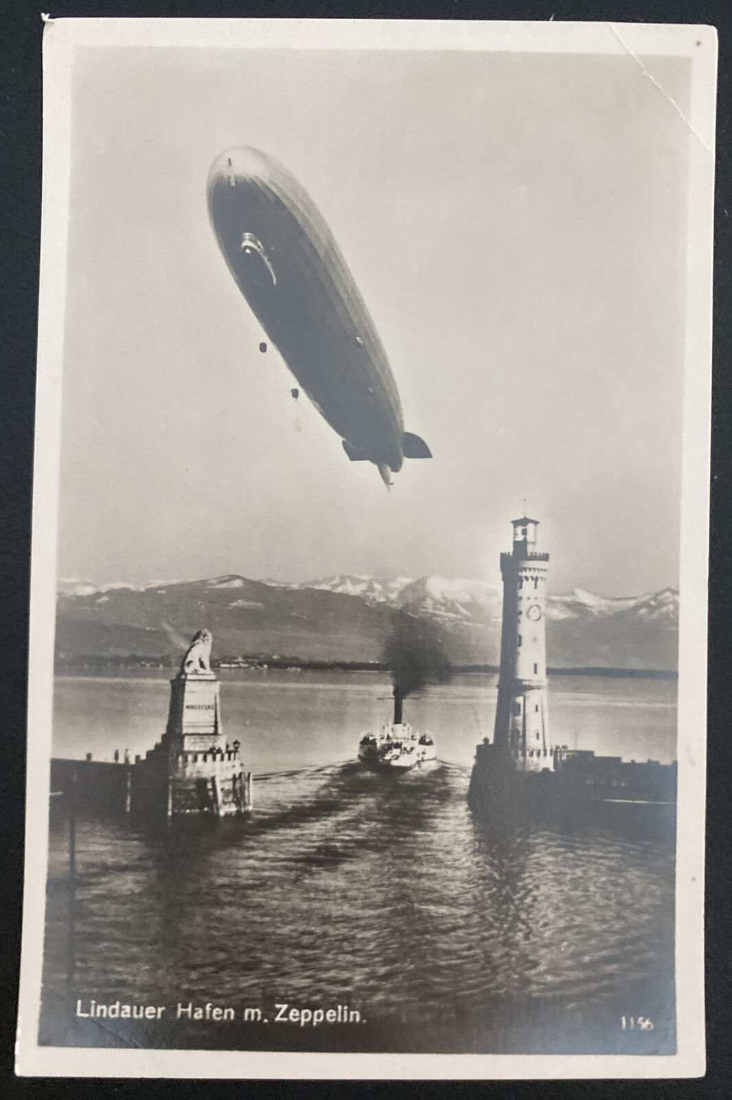 Mint Germany Real Picture Postcard Graf Zeppelin LZ 127 At Lindau harbour