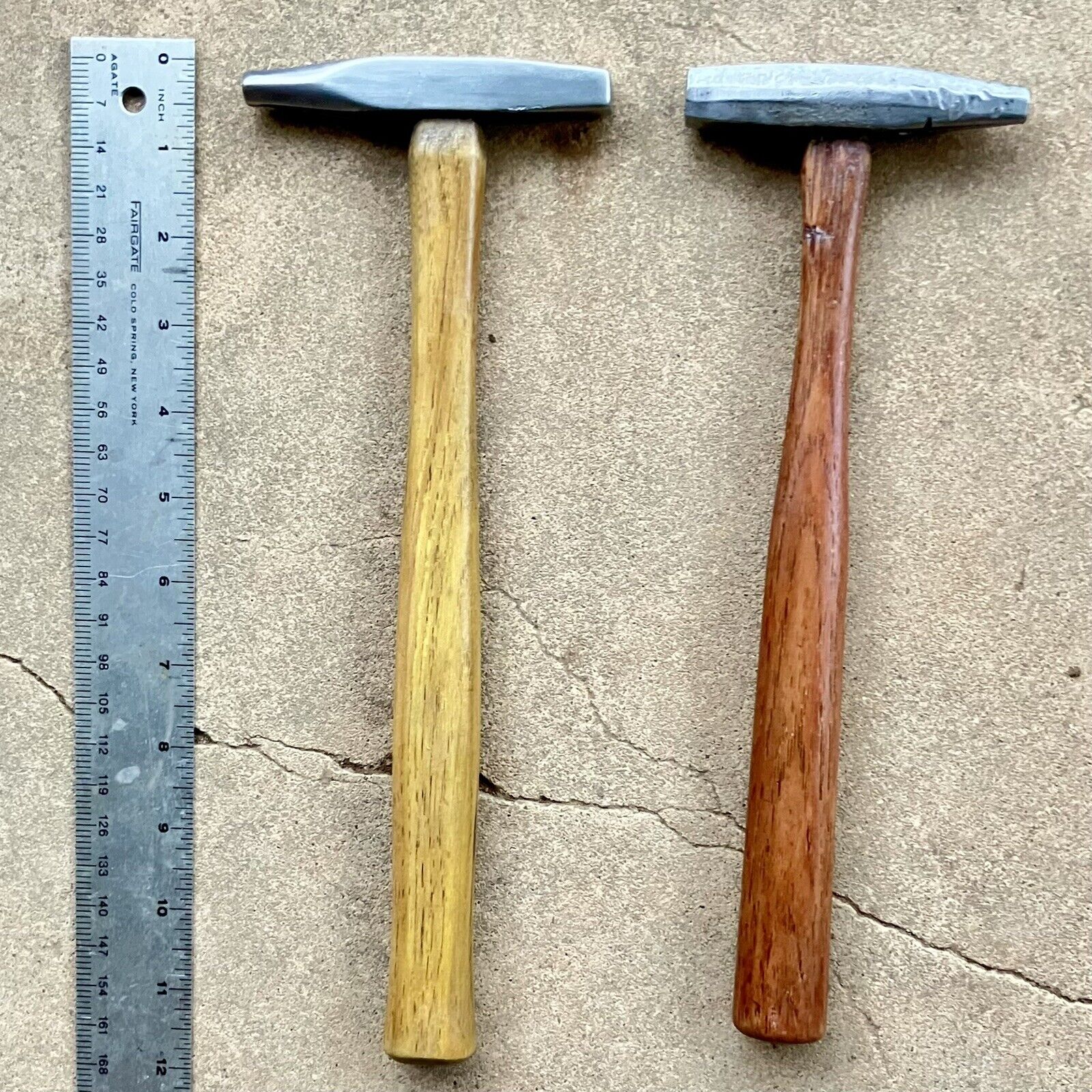 ⚒️ 2 Vintage Unmarked Tack Hammers, Cleaned, Solid Handles & 
