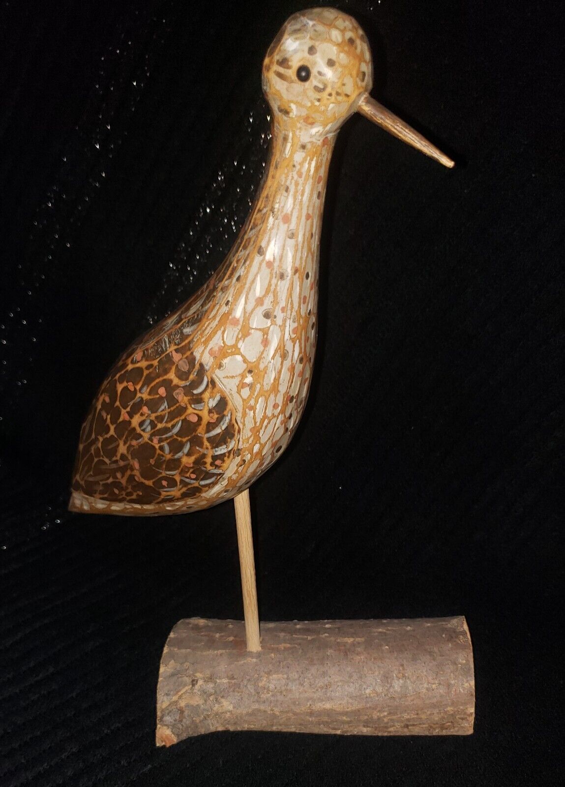 Vtge Samuel Stevens Style Decoy Sandpiper Shore Bird Hand Carved Wood Folk Art