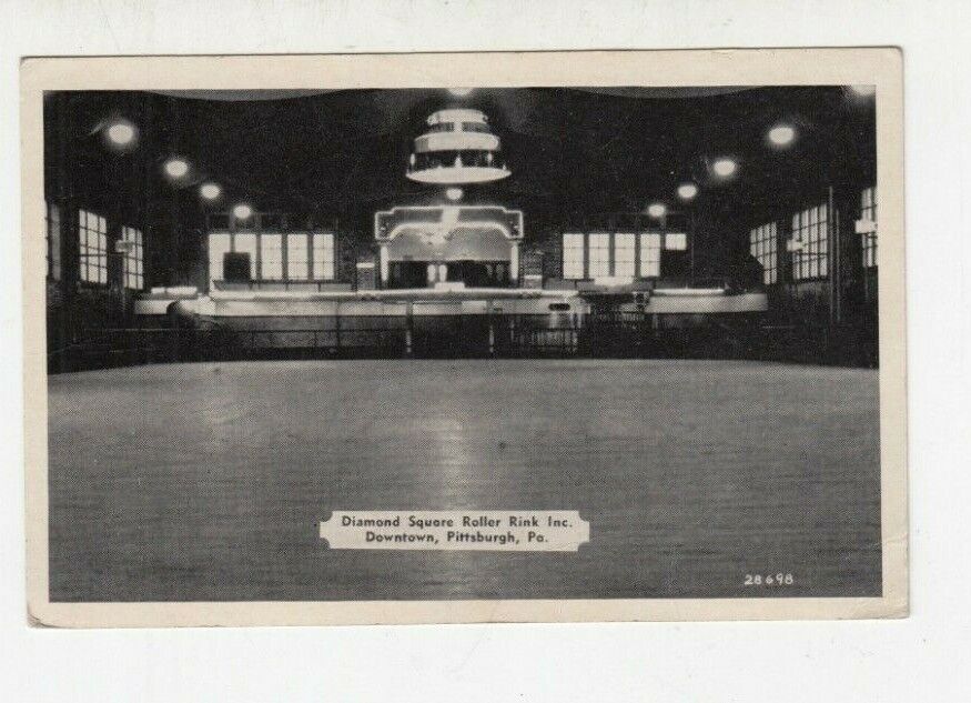 Diamond Square Roller Rink , RPPC Postcard, Pittsburgh, Pennsylvania inside View