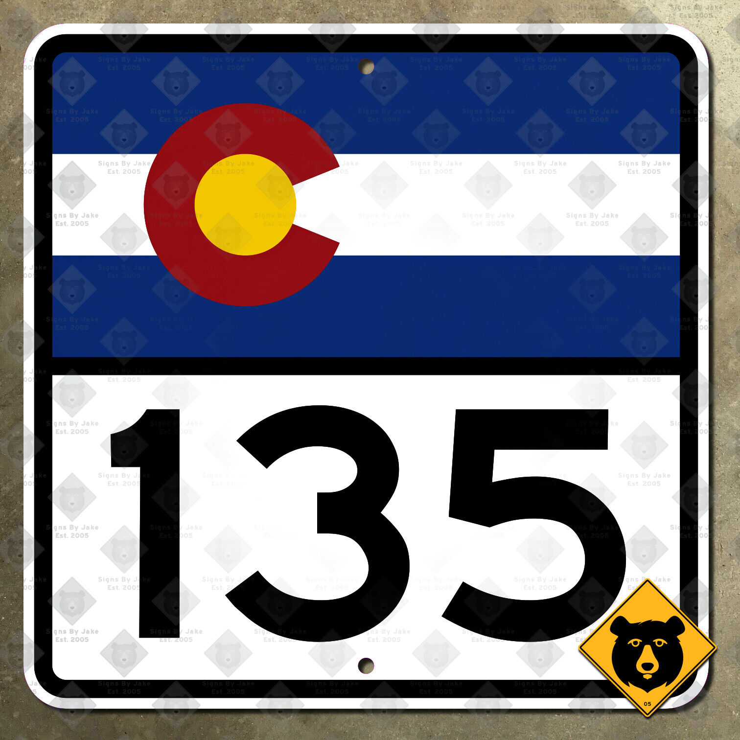 Colorado State Highway 135 road route highway sign Crested Butte Gunnison 16x16