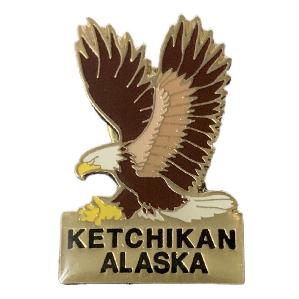 Vintage Ketchikan Alaska Bald Eagle Travel Souvenir Pin