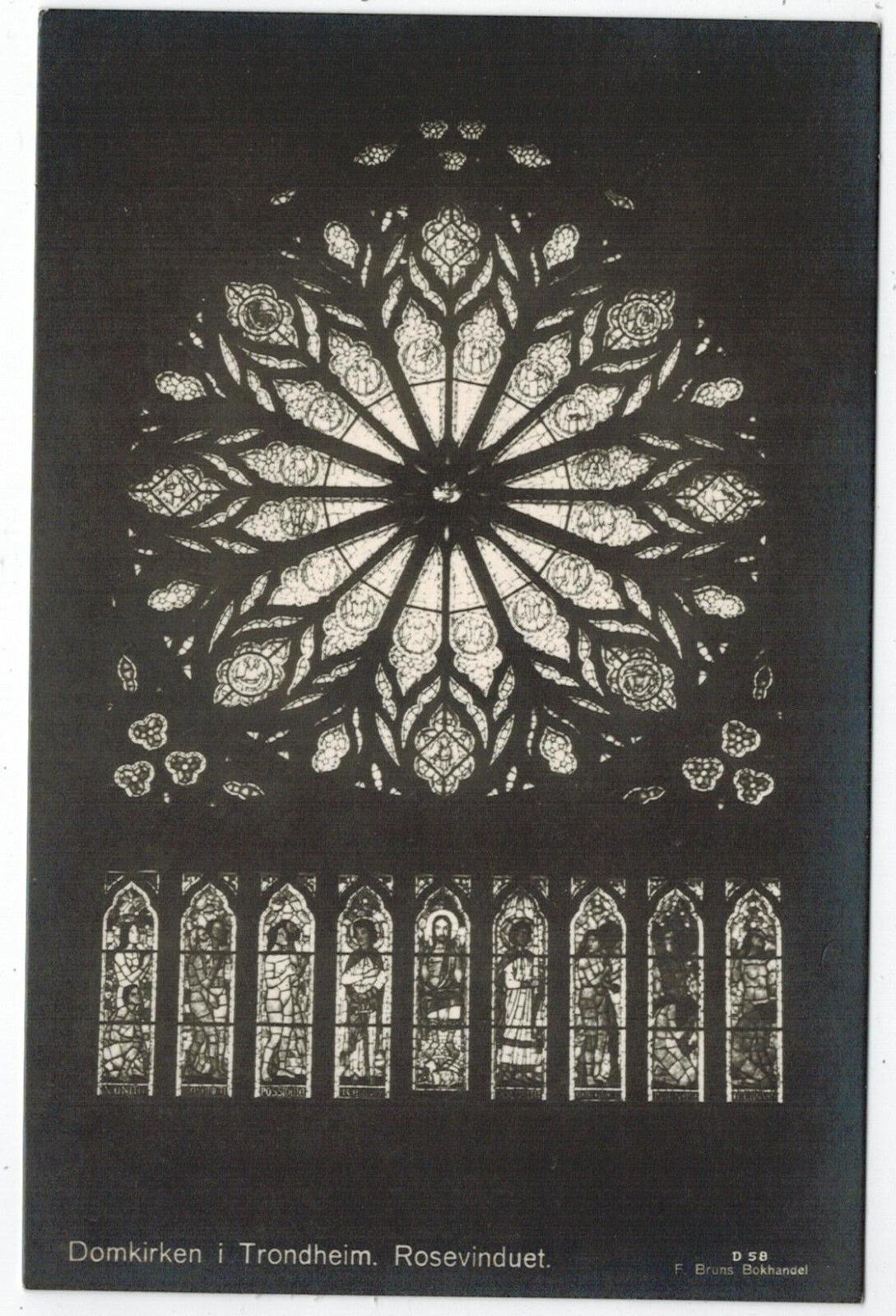 PhC, Interior of Cathedral Church, Rose Windows, Trondhjem, Norway, 1930s