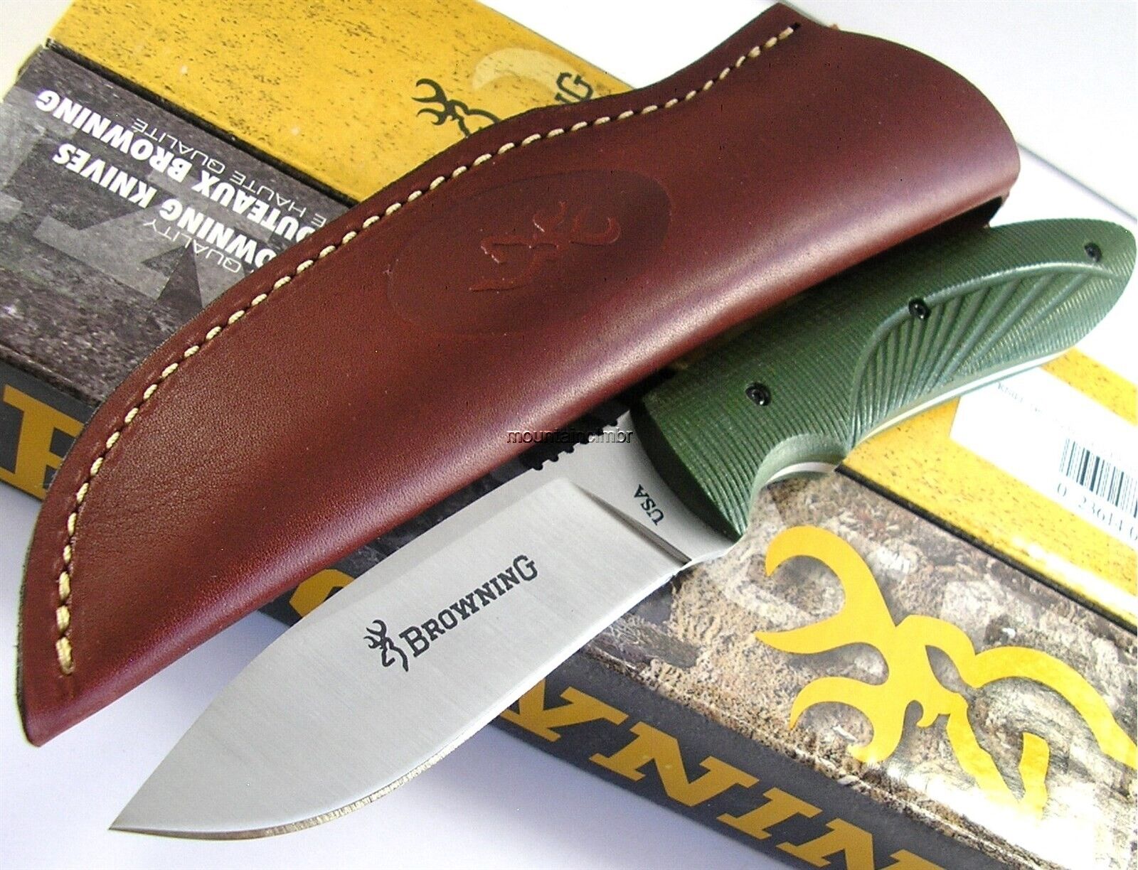 Browning USA RARE DISCONTINUED Independence 154CM Steel Green Olive G10 Knife