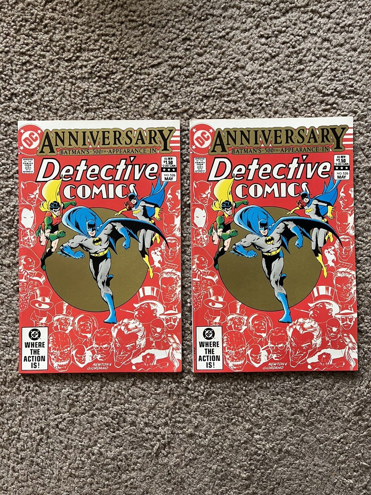 2 Detective Comics #526, DC (1983) Batman\'s 500th Appearance Batgirl, Robin