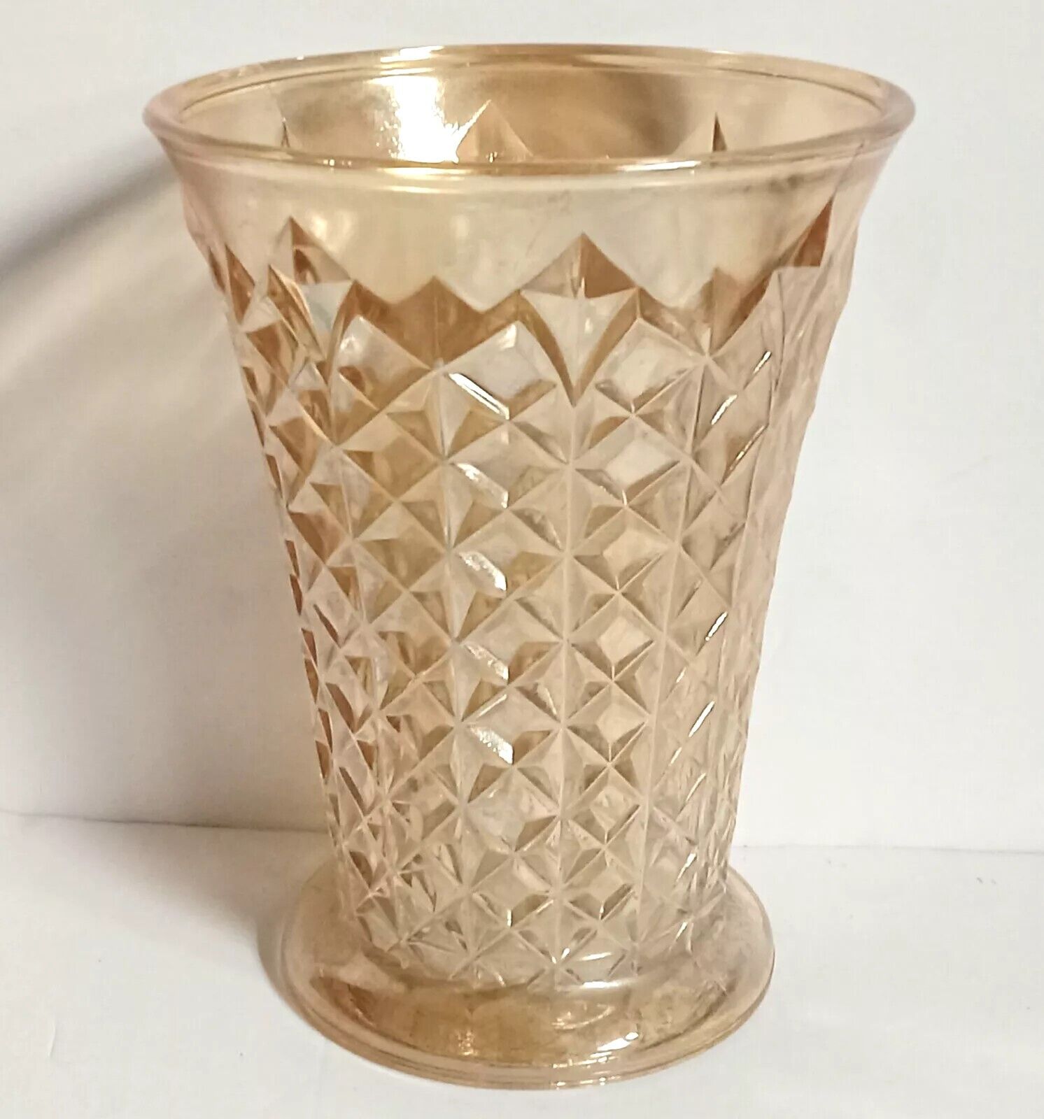 Beautiful Vintage Glass Vase, Faceted, Unbranded, One Of A Kind