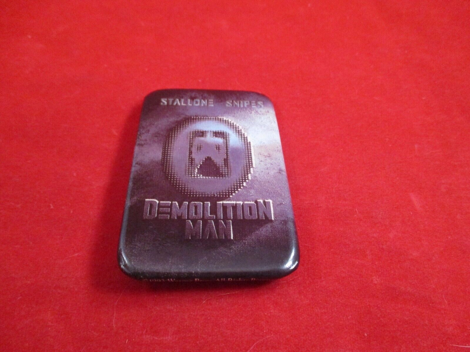 Demolition Man 1993 Movie Retro Promo Pin Pinback Button Stallone Snipes