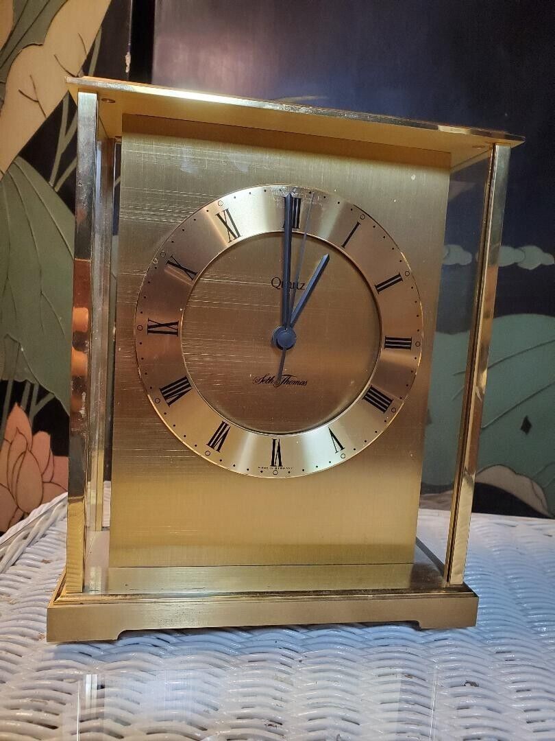 Large Seth Thomas Quartz Mantle Clock 1984 MacNaughton Award Canada