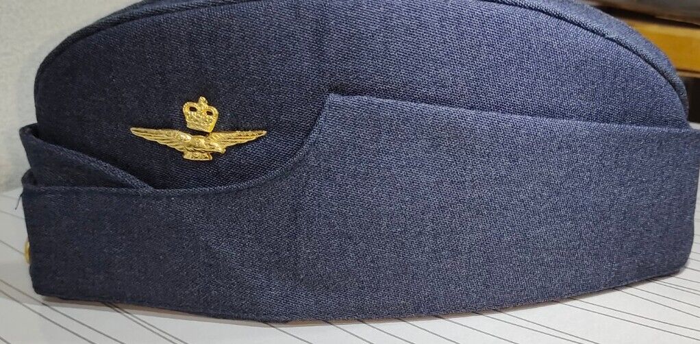 Regulation RAF Officers Side Cap 57 cm size / Side Hat Red Lining with velvet