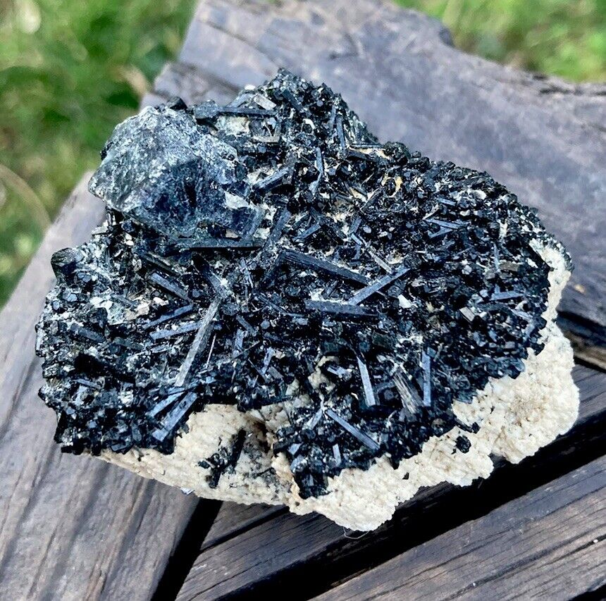 Shiny Terminated BLACK TOURMALINE & FELDSPAR Crystal Mineral - Erongo, NAMIBIA