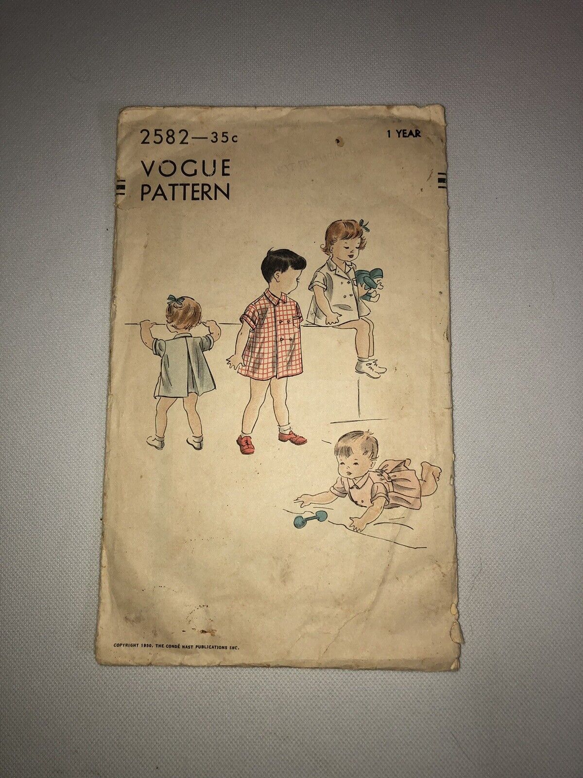 1950 Vogue Pattern 2582 1 Year Toddler Clothing