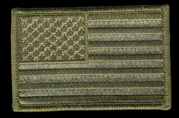 Woodland Style American Flag EMROIDERED IRON ON 3 INCH PATCH 