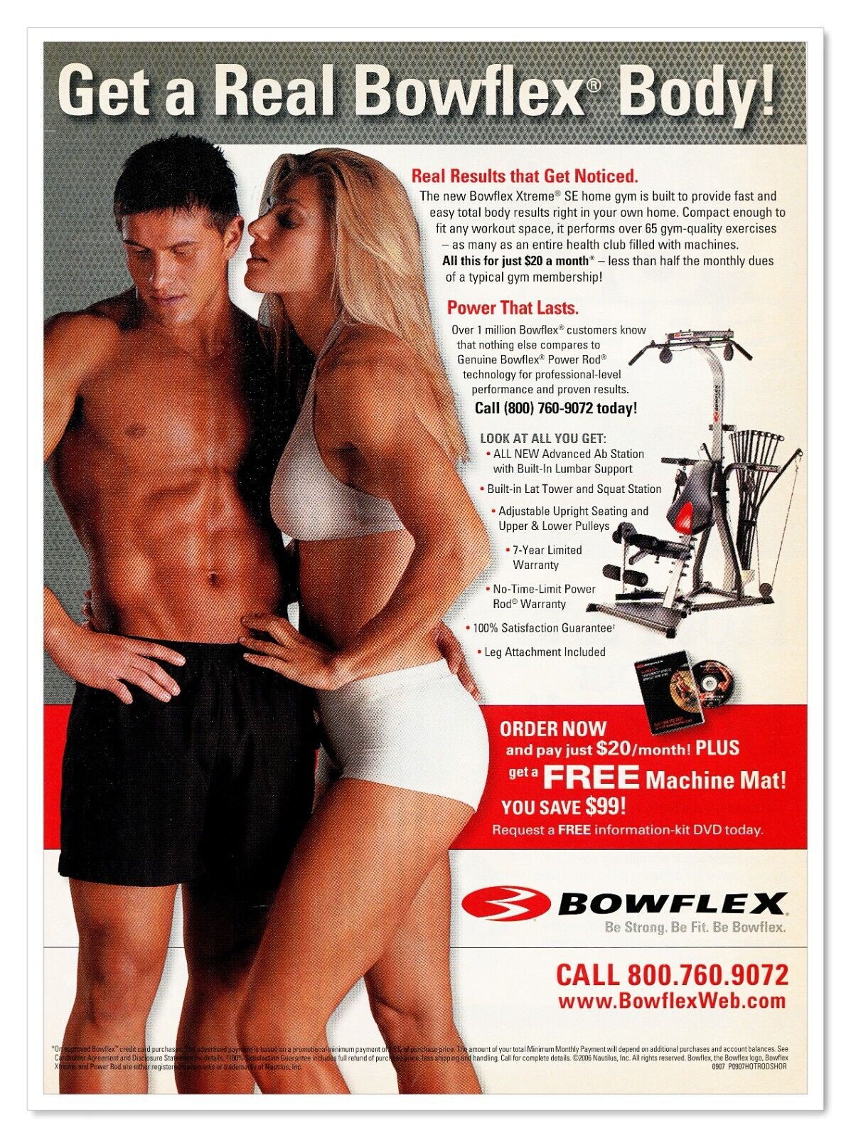 Bowflex Xtreme SE Home Gym Fit Couple 2007 Full-Page Print Magazine Ad