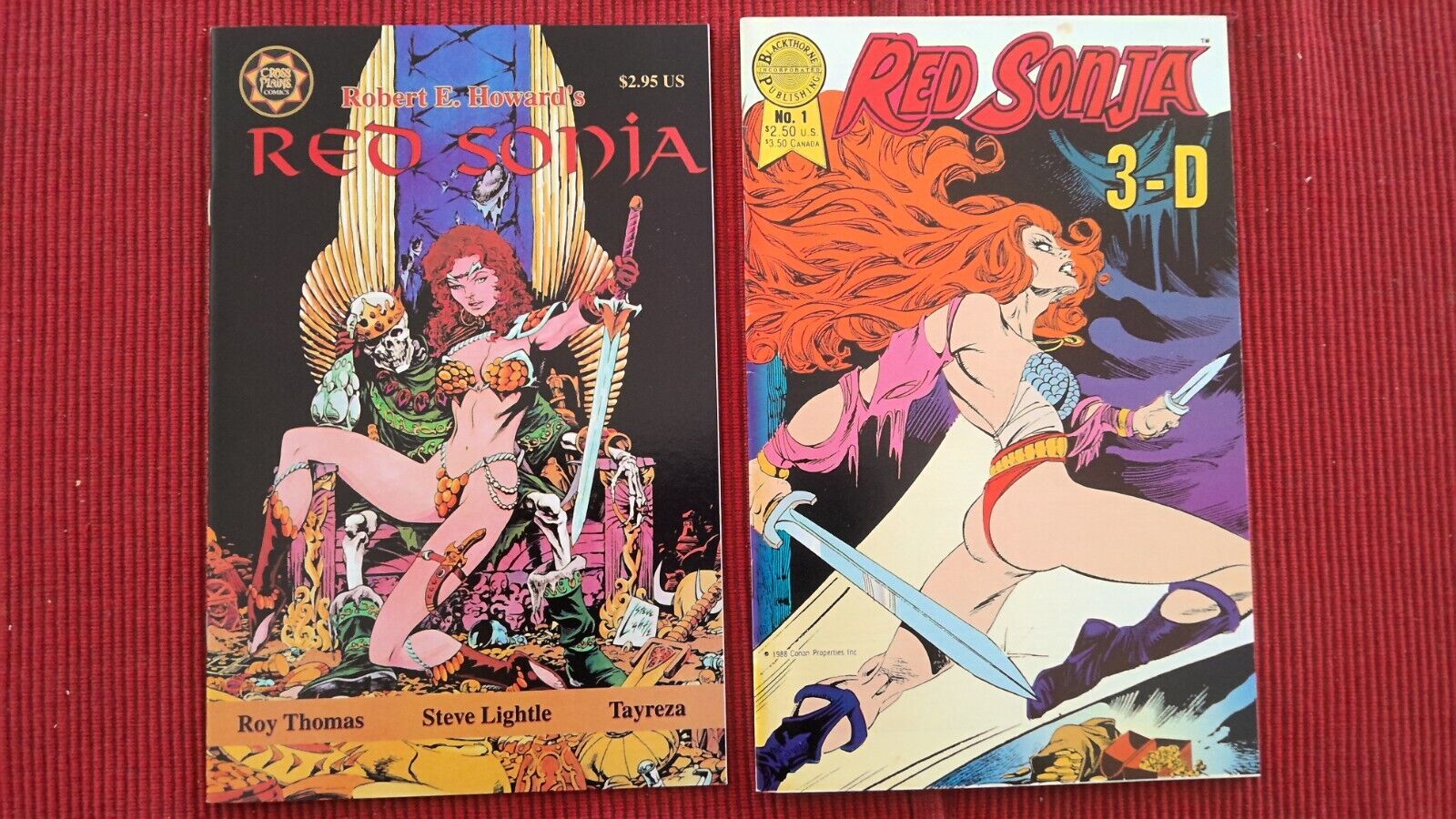 Red Sonja - Death in Scarlet (1999) Cross Plains + 3-D (1988) Blackthorne Comics