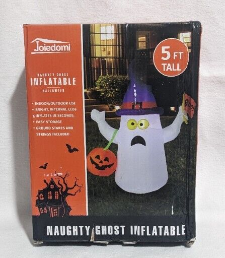 Joiedomi 5-ft Naughty Ghost Inflatable - Playfully Spooky Halloween Decor