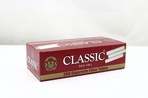Classic Cigarette tubes Full Flavor Red, 100mm 200 Count Per Box
