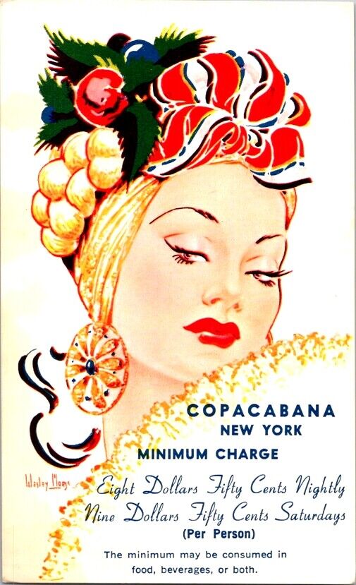 Advertising Postcard Jules Podell\'s Copa Cabana New York City NY New York  K-409