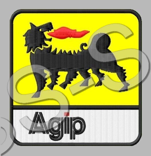 AGIP EMBROIDERED PATCH IRON/SEW ON ~2-7/8\