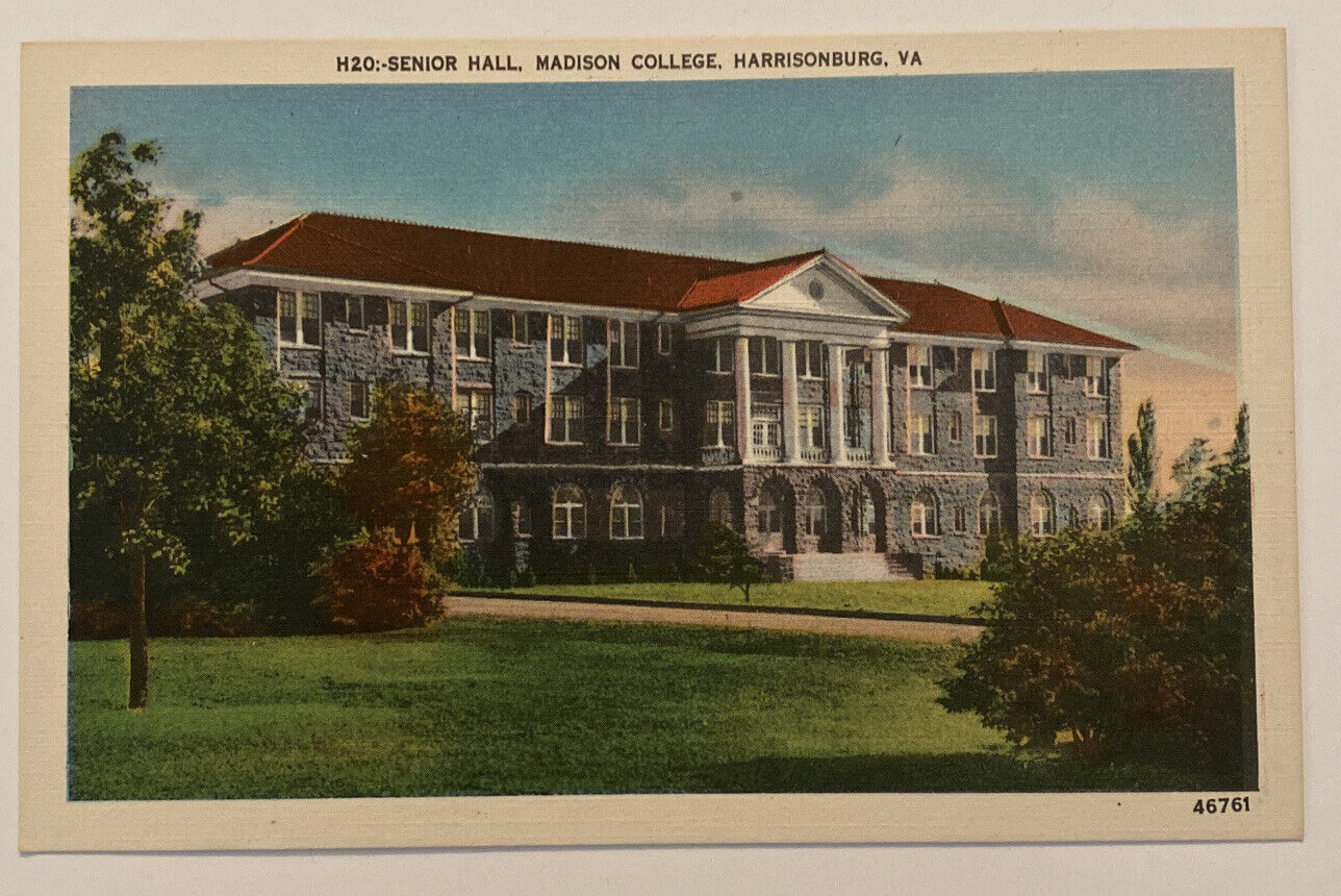 Vintage Postcard, Senior Hall, Madison College, Harrisonburg, VA