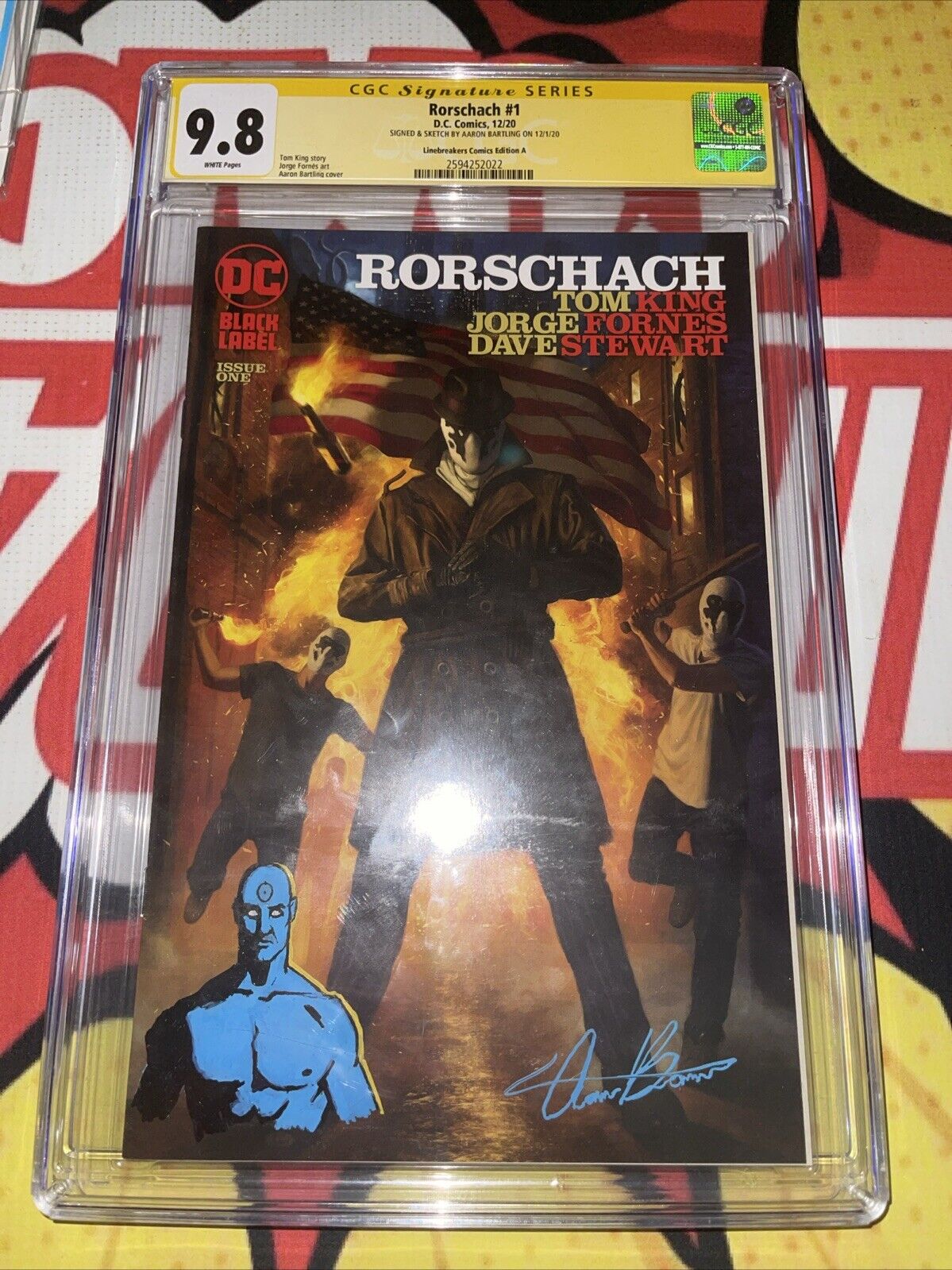 RORSCHACH #1 Aaron Bartling - CGC  9.8 - Sign And Sketch By Aaron Bartling