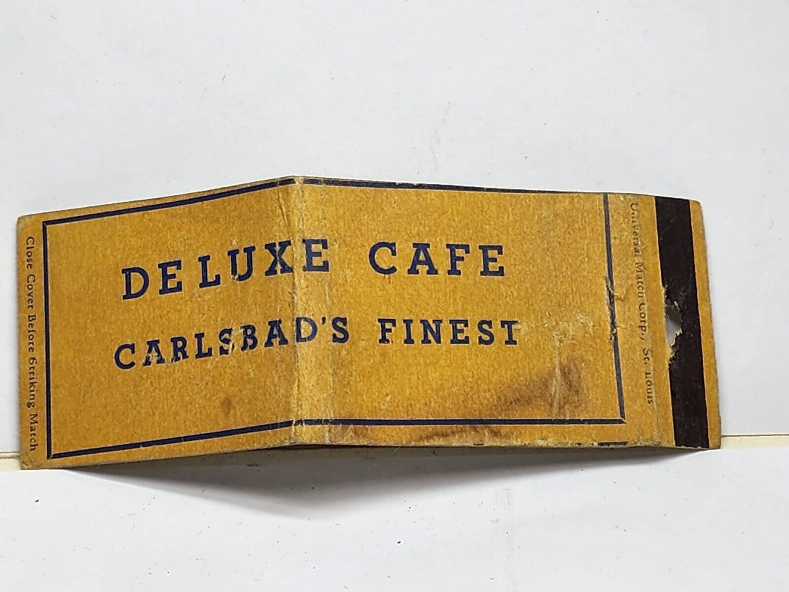 Rare Vintage DELUXE CAFE CARLSBAD\'S FINEST Matchbook cover