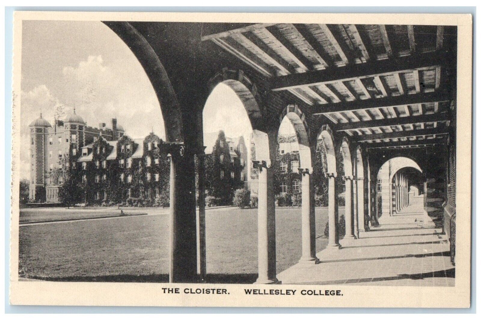 c1930's The Cloister Buildings Wellesley College Massachusetts MA Postcard