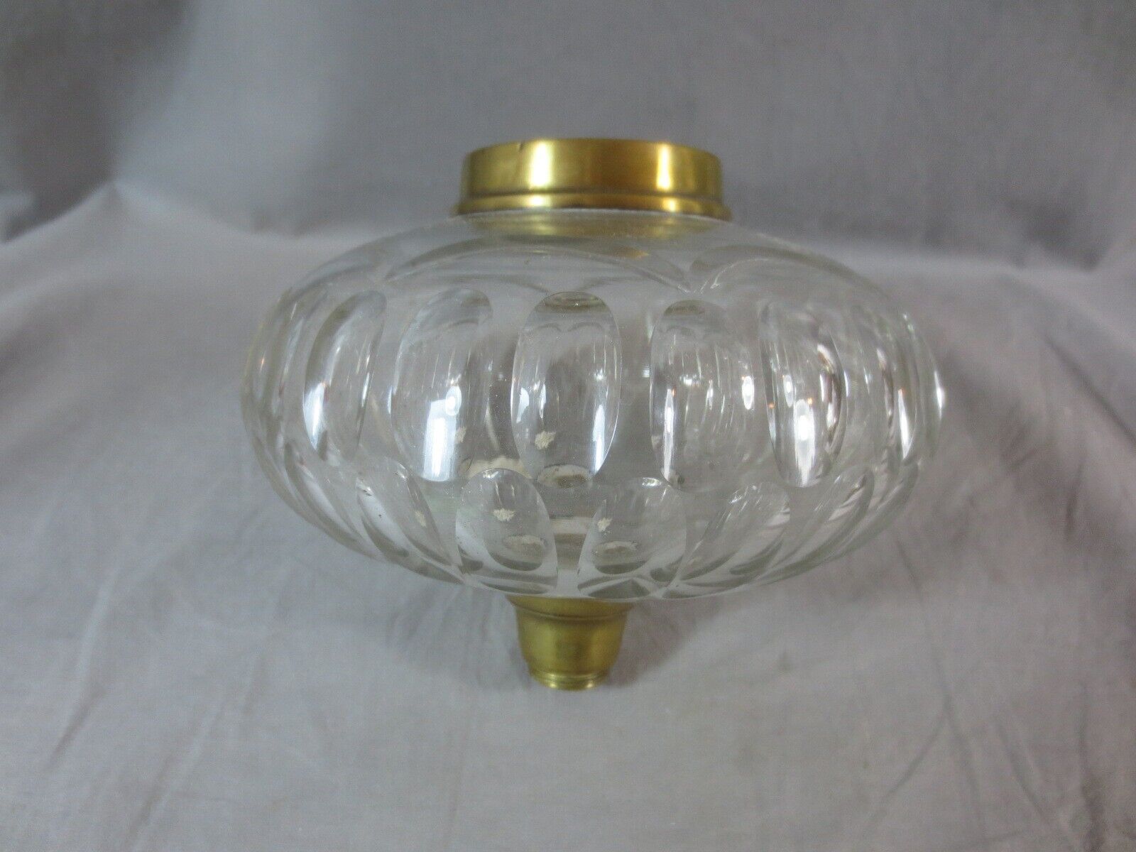 Vintage Antique Pre Loved Glass Duplex Oil Lamp Font ** CRACKED**