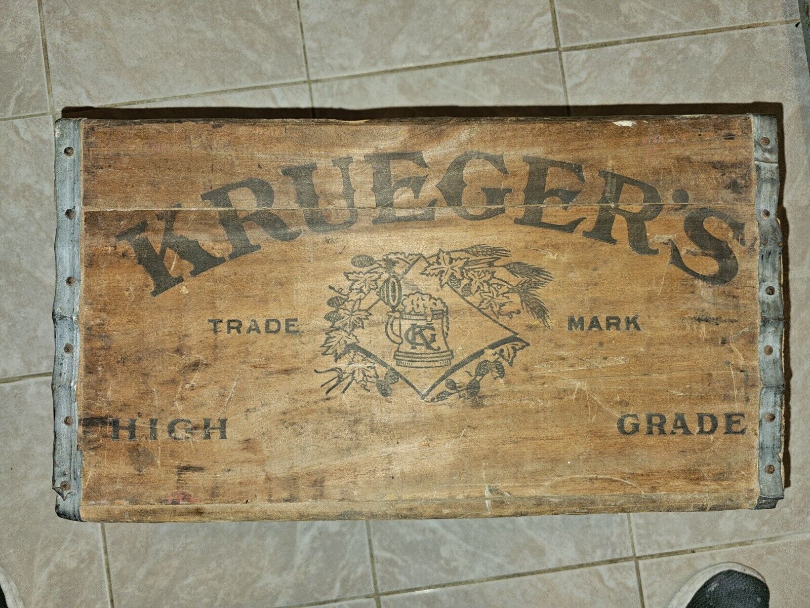 Krueger Beer Crate 1927 Very Rare Wood Crate