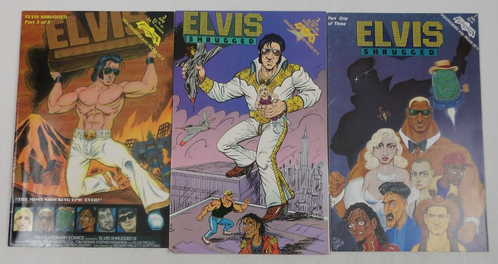 Elvis Shrugged #1-3 FN/VF complete series - parody of Ayn Rand & music industry